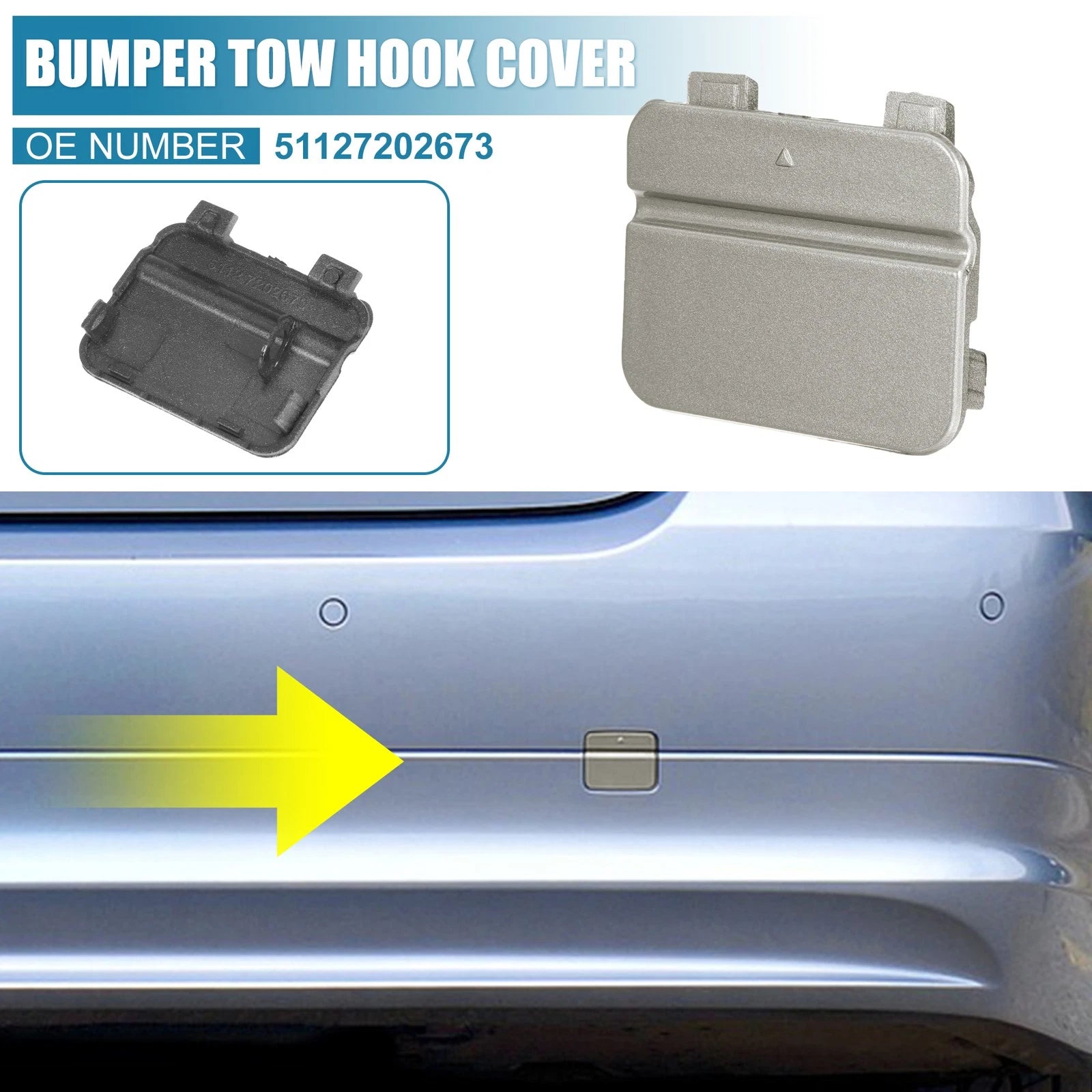 Tow Hook Cover Rear Replacement for BMW 3 Series E90 E91 (2009–2012)