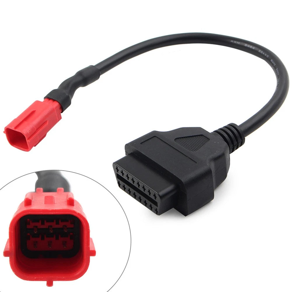 6 Pin to 16 Pin OBD2 Diagnostic Connector Adapter for Honda Motorcycles