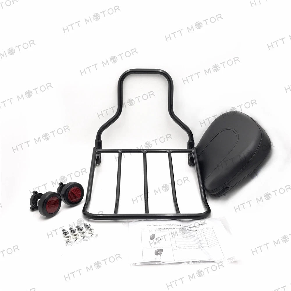 Adjustable Backrest Sissy Bar + Luggage Rack for Harley Touring (2009–2015)
