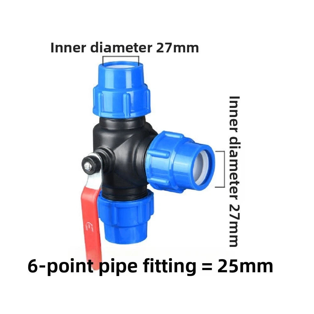 3 Way Plastic Ball Valve for PE Pipe with Clamp & Lever Operation