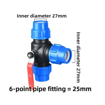 3 Way Plastic Ball Valve for PE Pipe with Clamp & Lever Operation