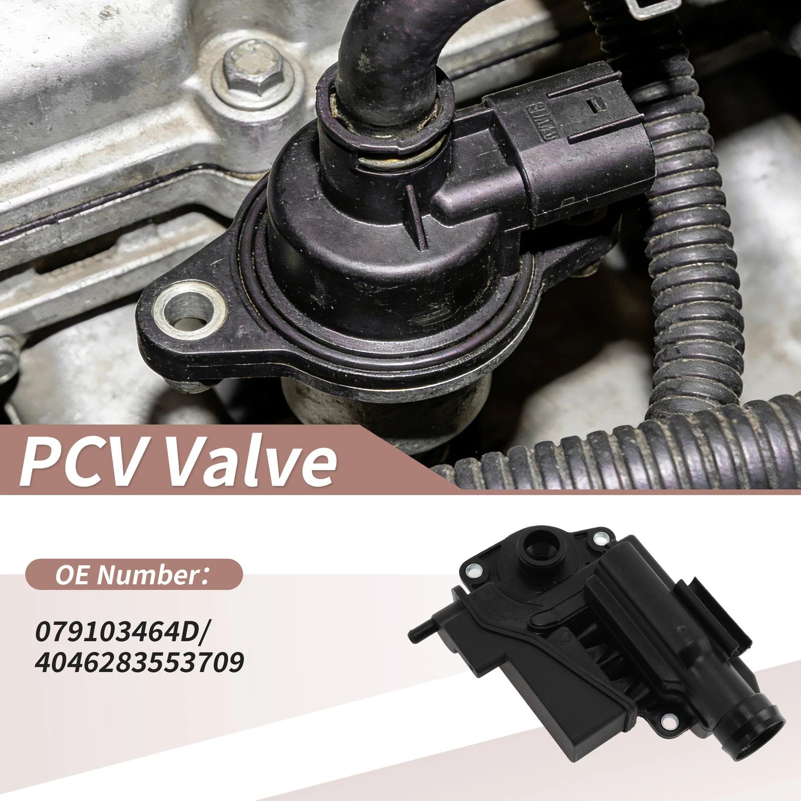 PCV Valve for Audi Q7 (2007–2010) 079103464D Black