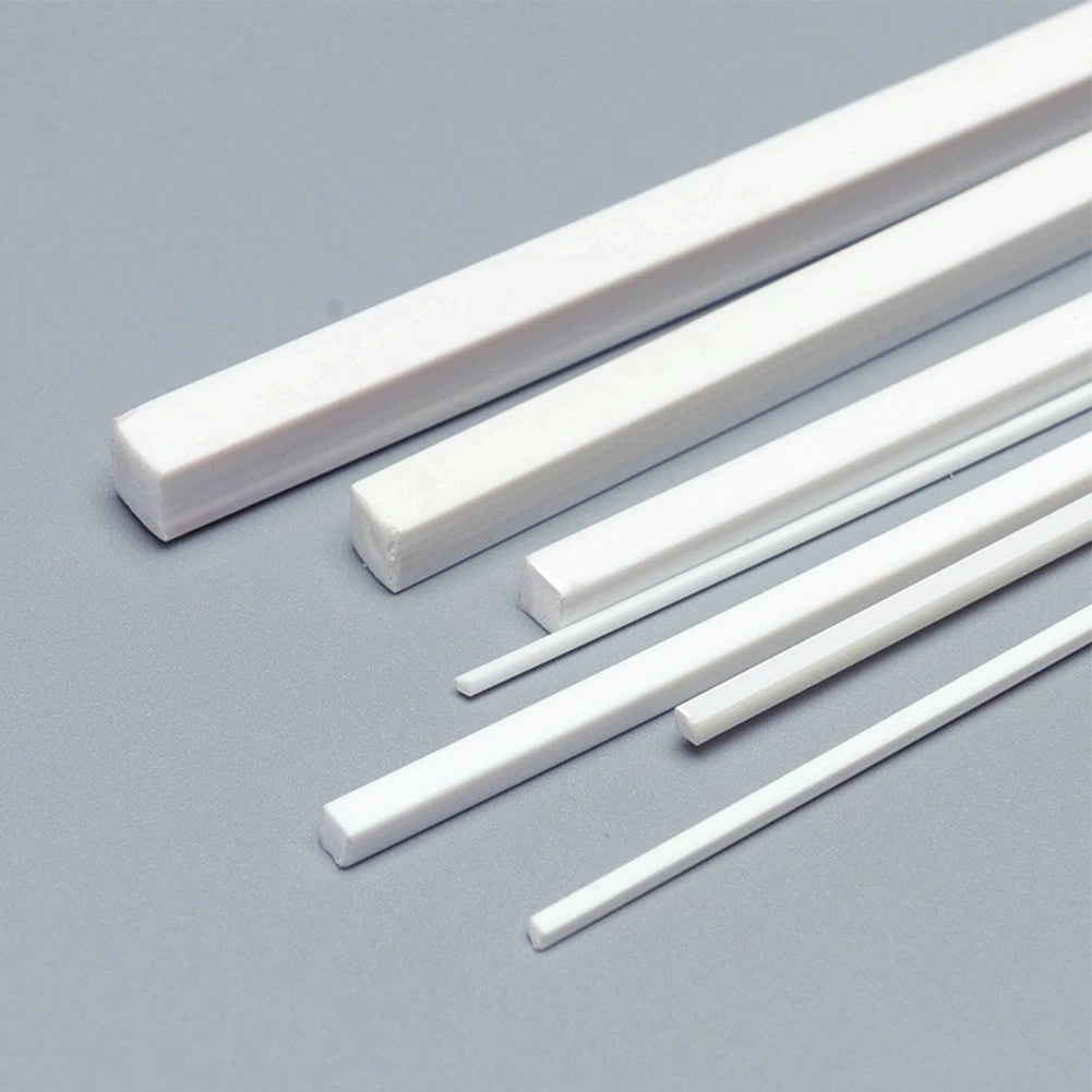 Set of 50 ABS Solid Square Bar Rods 50cm for Model Layout Projects