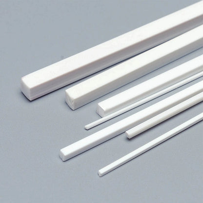 Set of 50 ABS Solid Square Bar Rods 50cm for Model Layout Projects