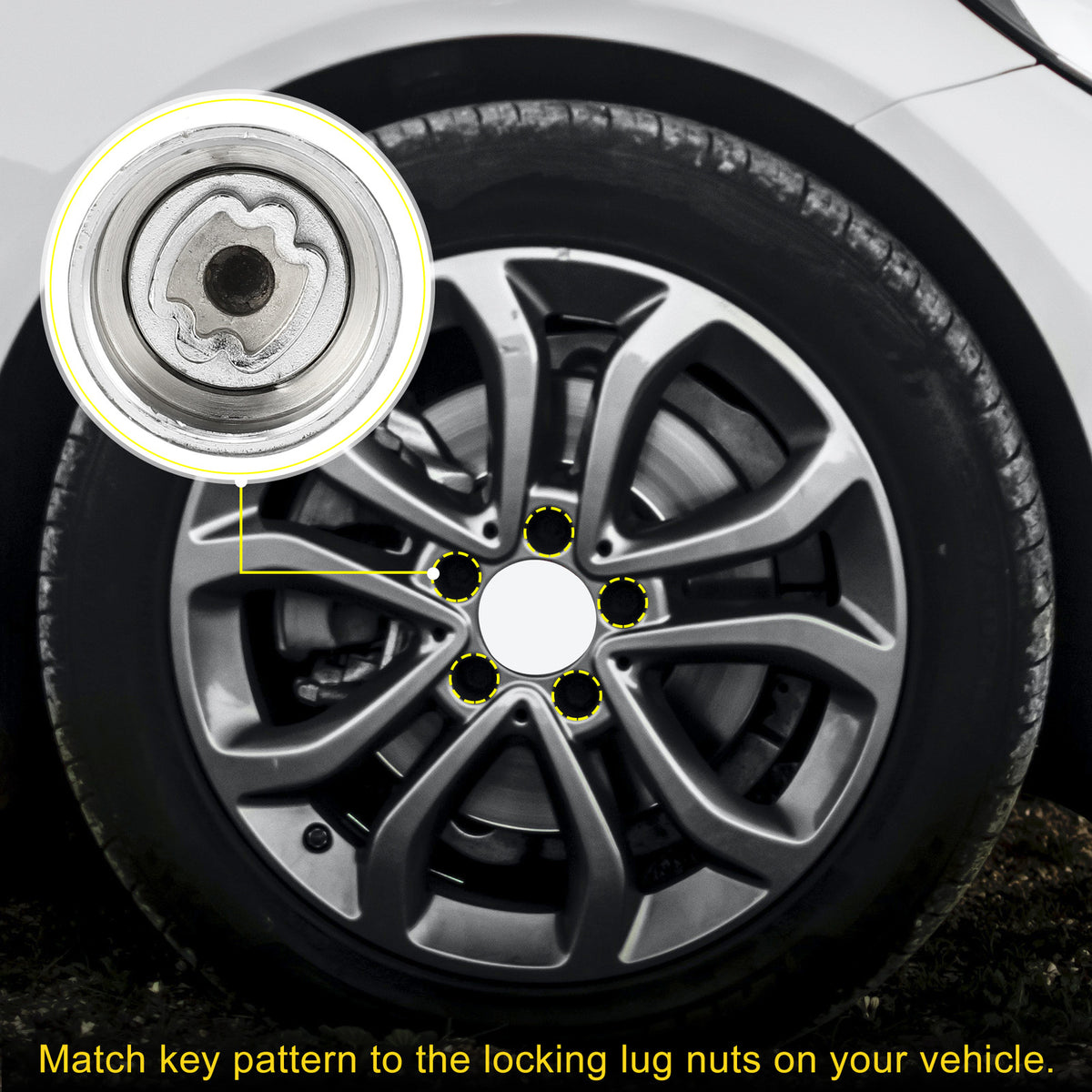 Wheel Lock Lug Nut Set with Protector for Mercedes Benz (2005–2015)