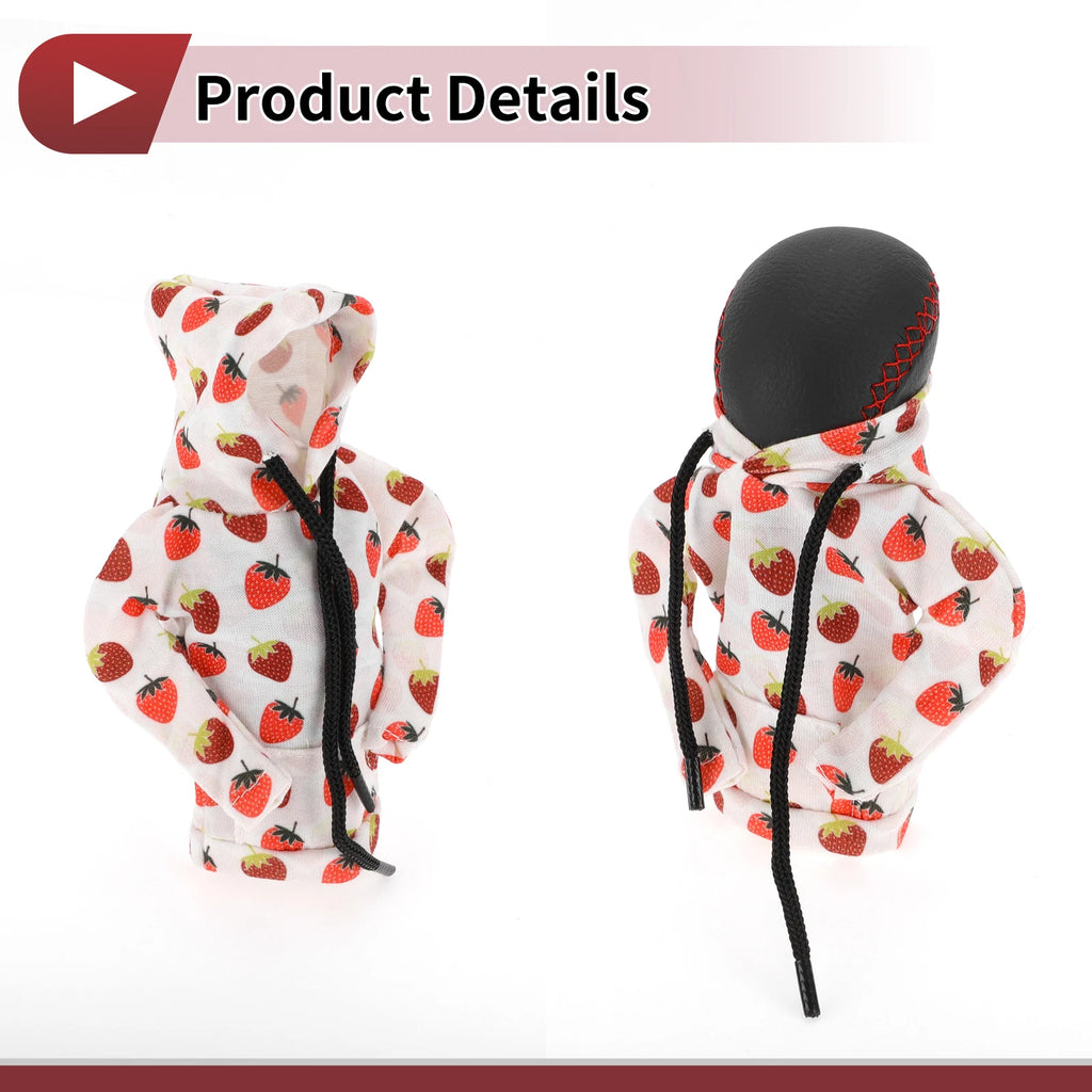 Gear Shift Knob Cover for - Red White Polyester