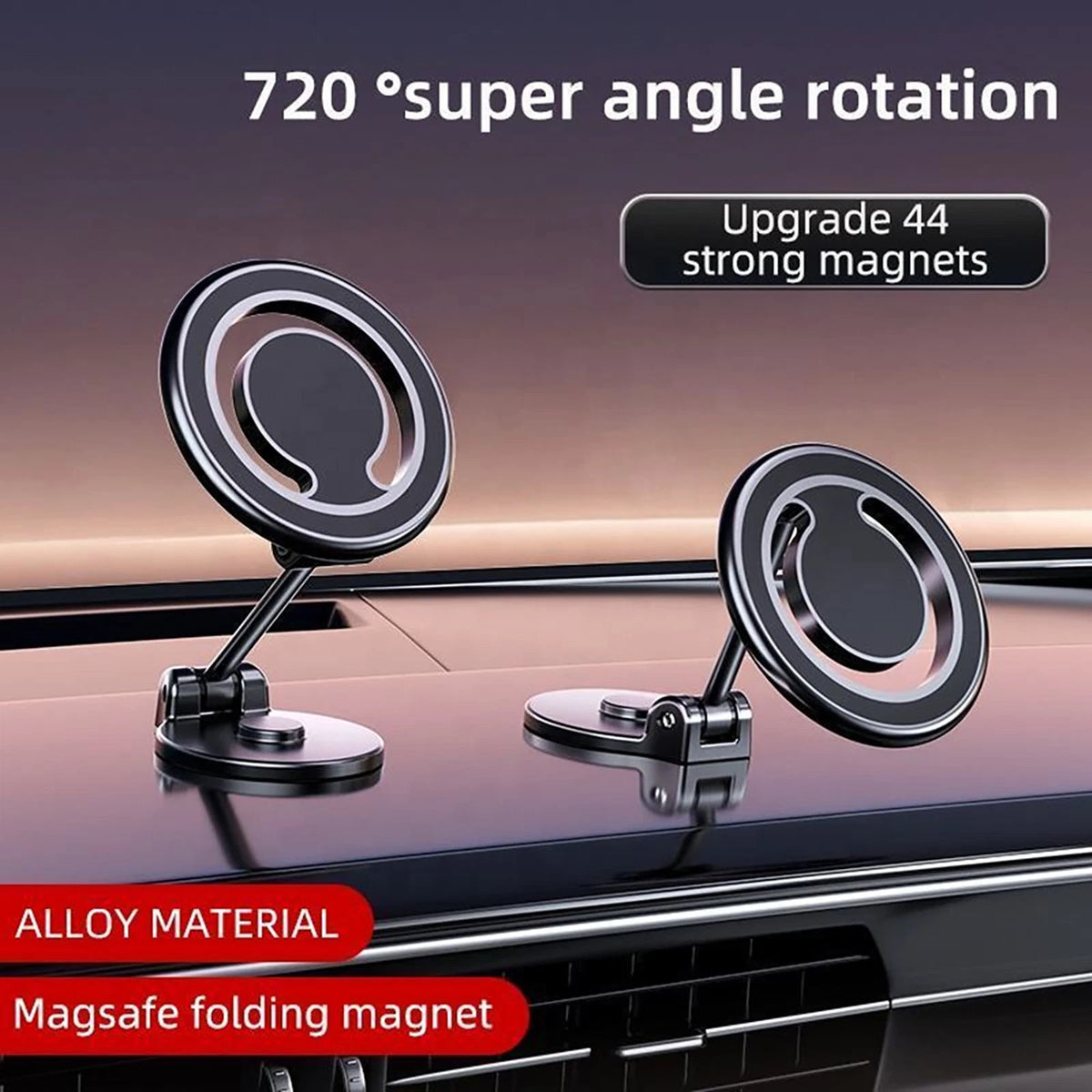 Magnetic Car Mount Dash Phone Holder for iPhone (All Models)