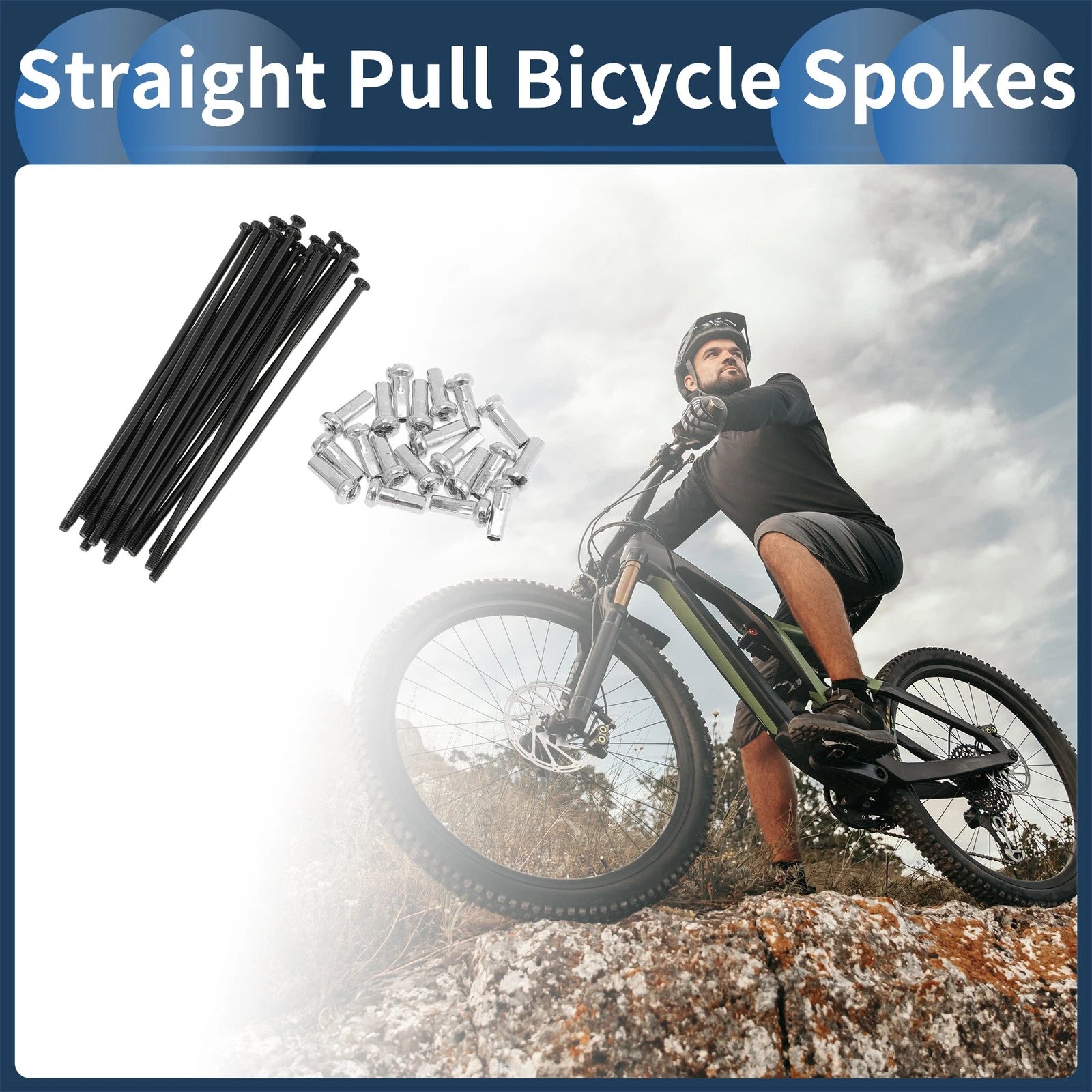 Spoke Nipple Set Straight Pull 80mm for 14G Bike Wheels (2000–2005)