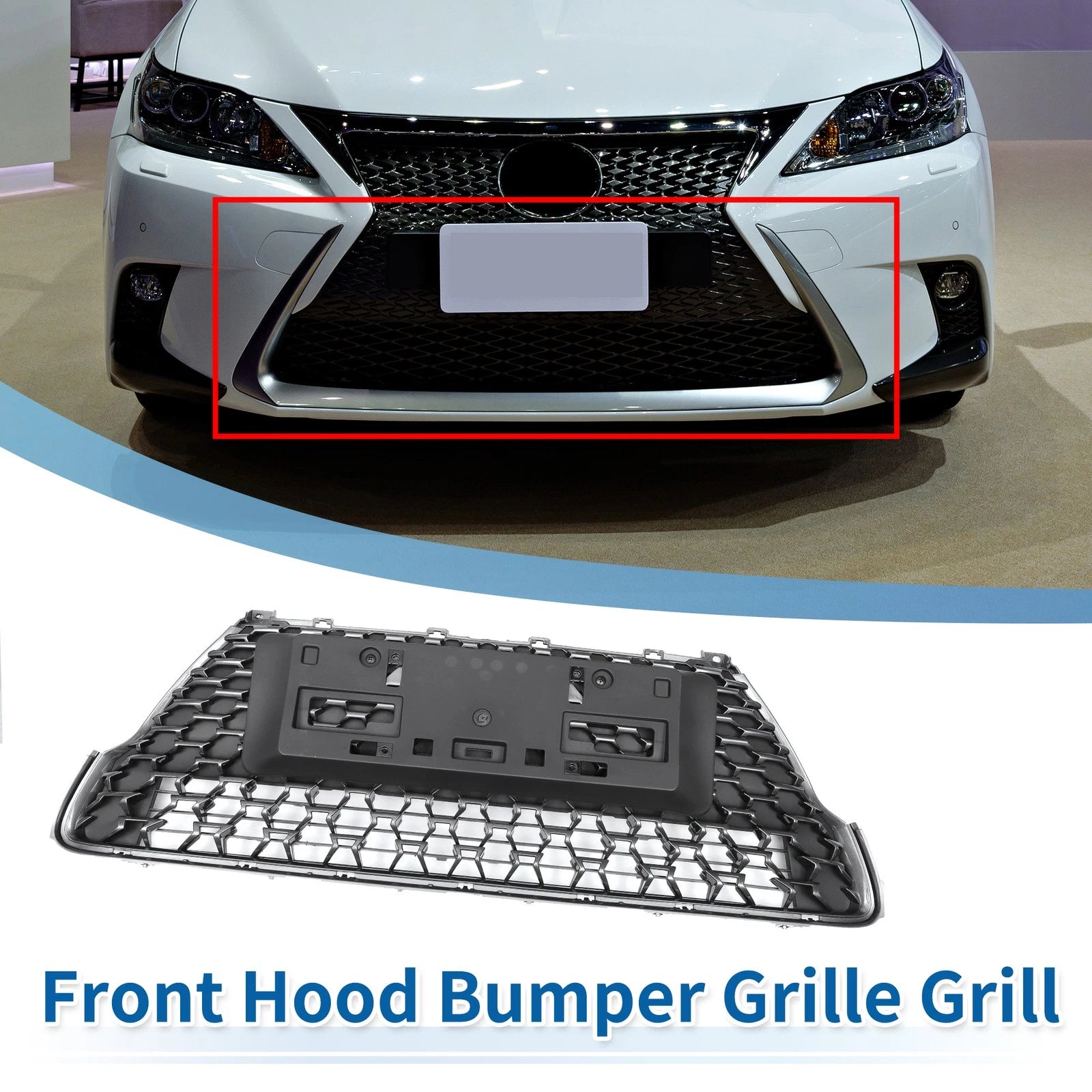 Front Lower Bumper Grille Grill Replacement for Lexus CT200h 2011–2017