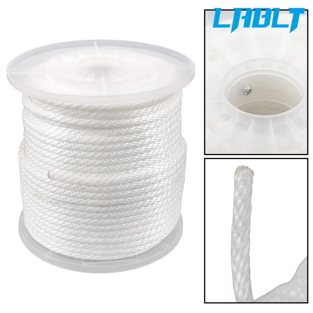 5/16 Inch Nylon Solid Braid Rope - Abrasion Resistant, Low Stretch (250ft)