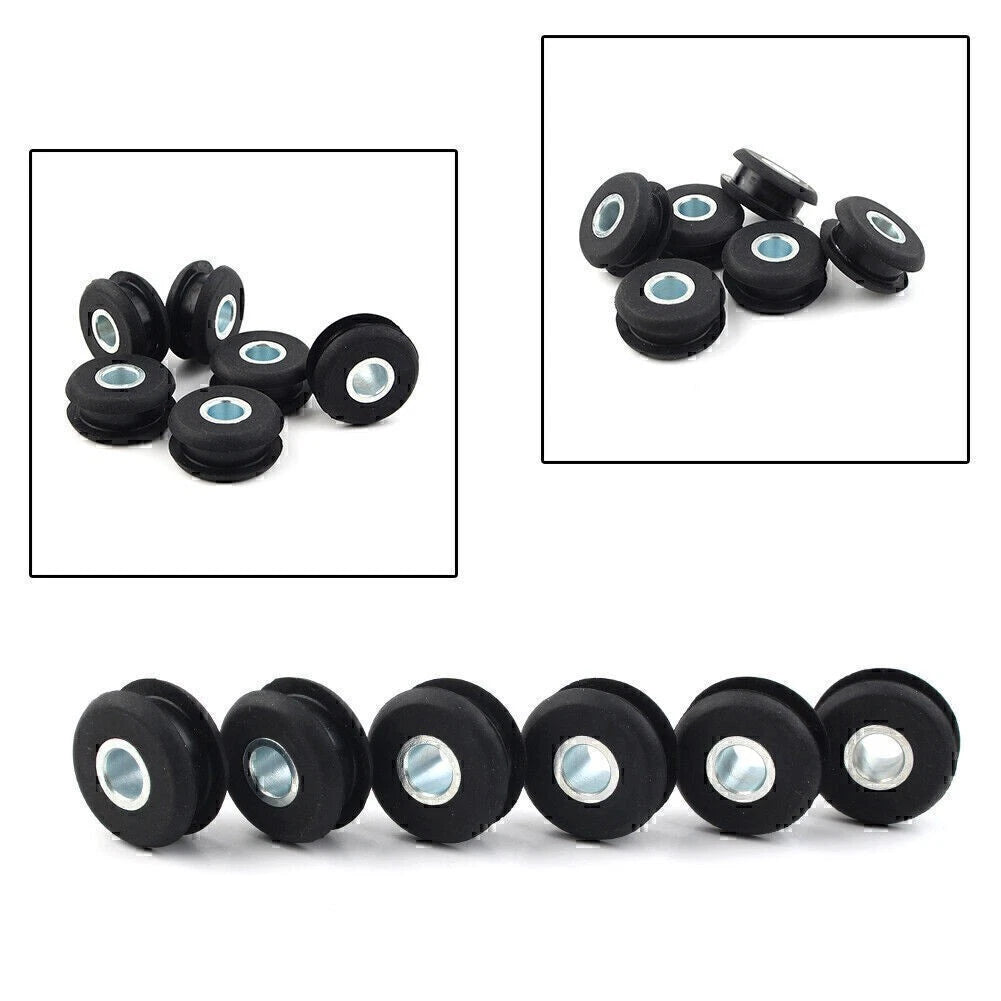 6× Motor Black Gas Tank Mounts for Harley Softail Mounts Rubber Grommets FXWG
