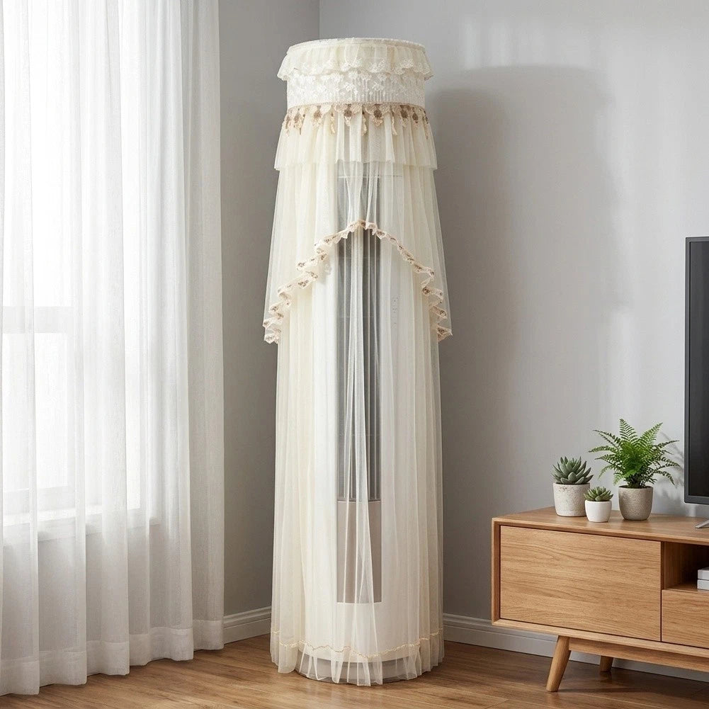 Vertical Round Dust Cover for D AC (170cm/175cm) - Easy Install, White