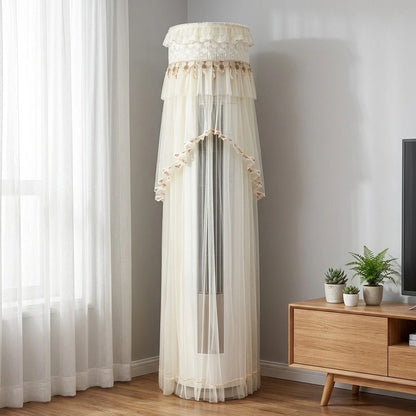 Vertical Round Dust Cover for D AC (170cm/175cm) - Easy Install, White