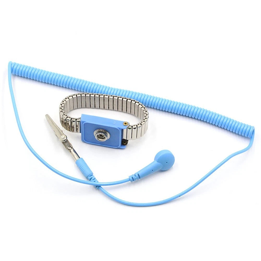 ESD Safe Metal Corded Wrist Strap with 2.5 Meter Cable & Crocodile Clip