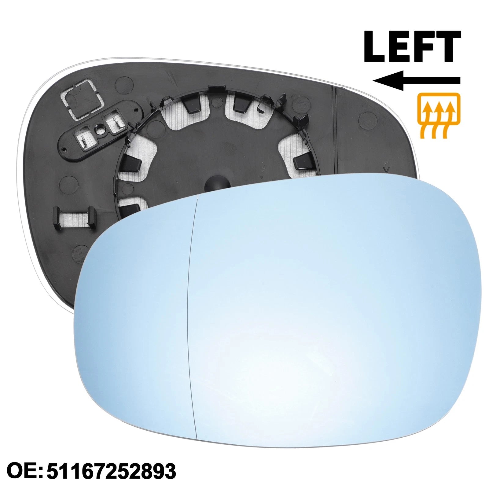 Heated Left Driver Side Mirror Glass Replacement for BMW 125i 128i (2011–2016)