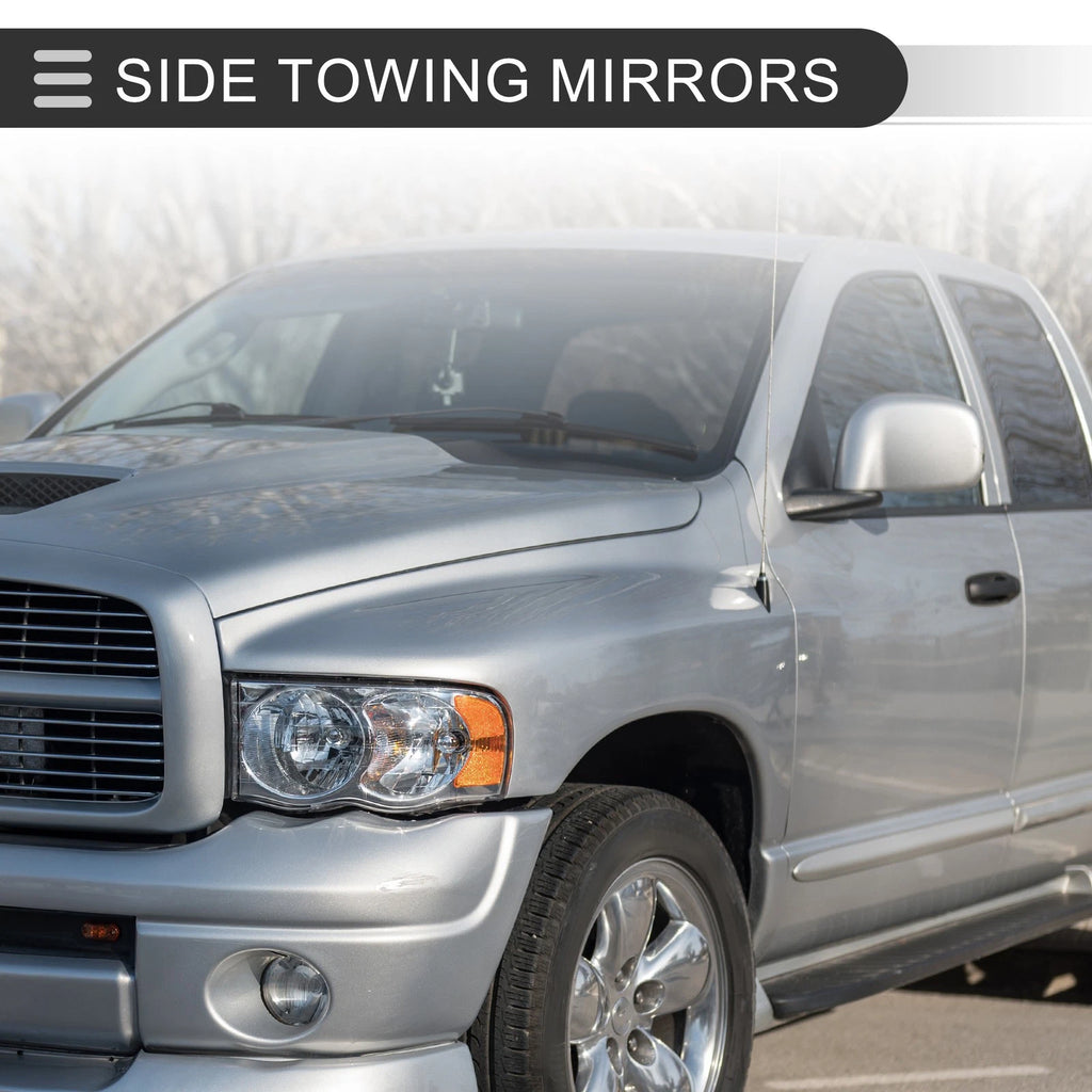 Tow Mirrors for Dodge Ram 2500 3500 2003–2009 with Puddle Lamp Black