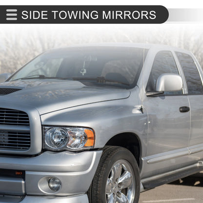 Tow Mirrors for Dodge Ram 2500 3500 2003–2009 with Puddle Lamp Black