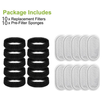 20PCS Water Fountain Filters for Pet Drinking Waterer Kit
