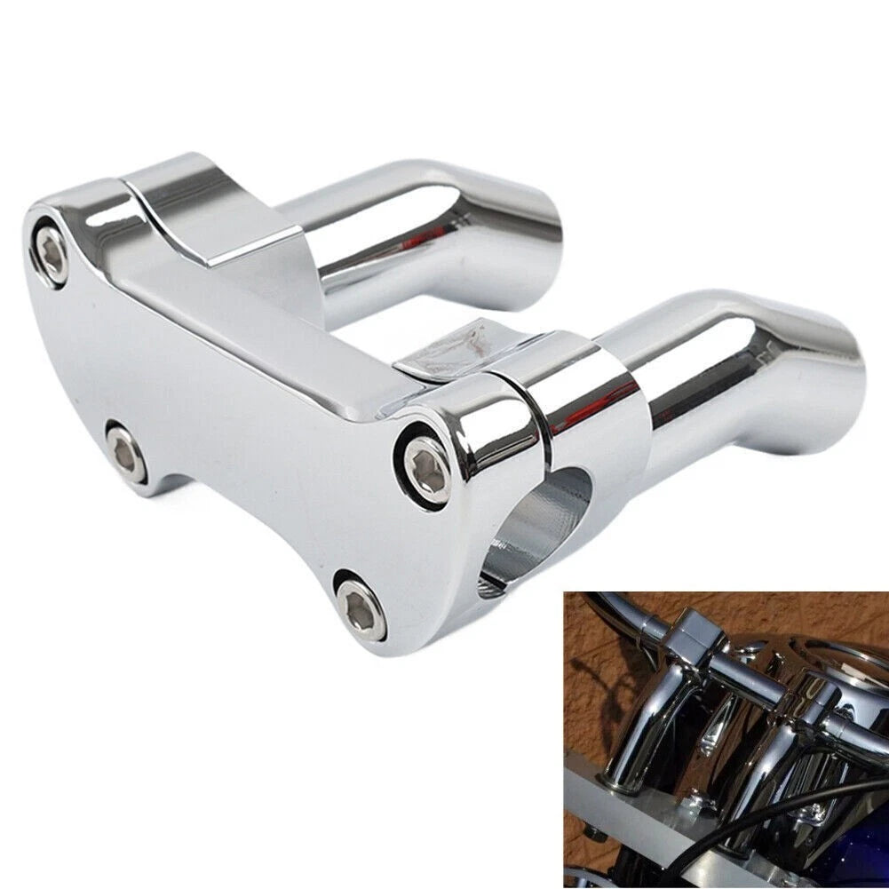 Chrome Handlebar Risers Clamp for Harley Dyna Softail Sportster