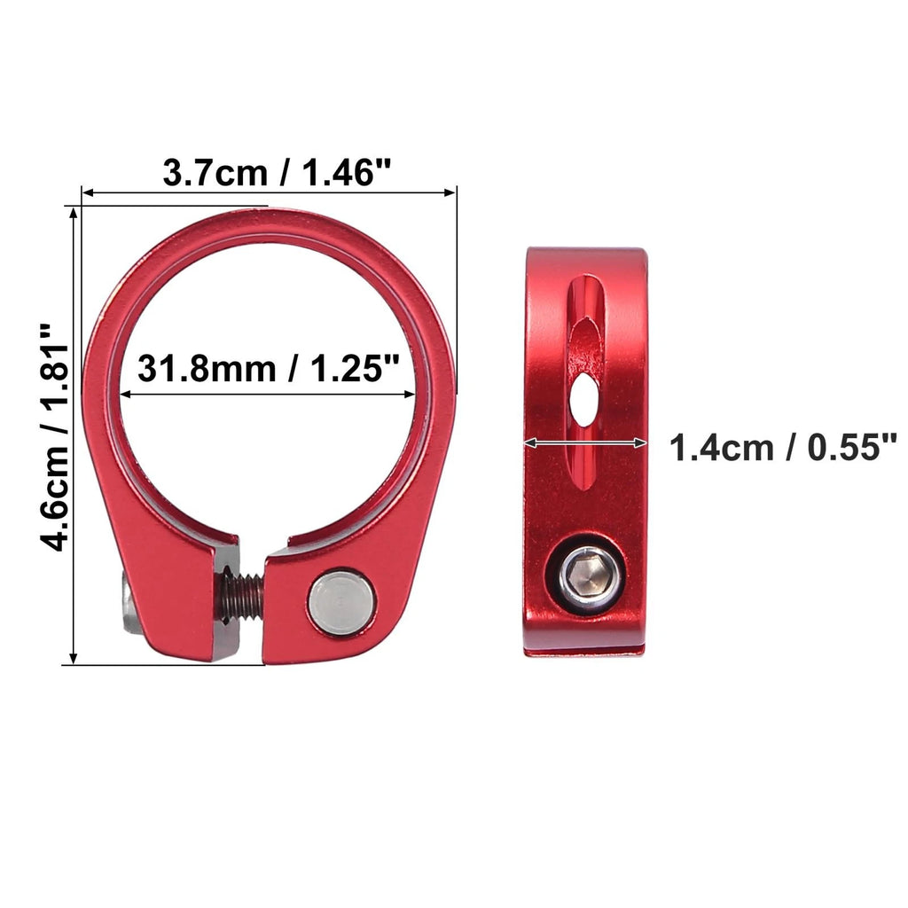 Seat Post Clamp 31.8mm Aluminium Alloy Replacement for Bicycle (Red) (2000–2026)