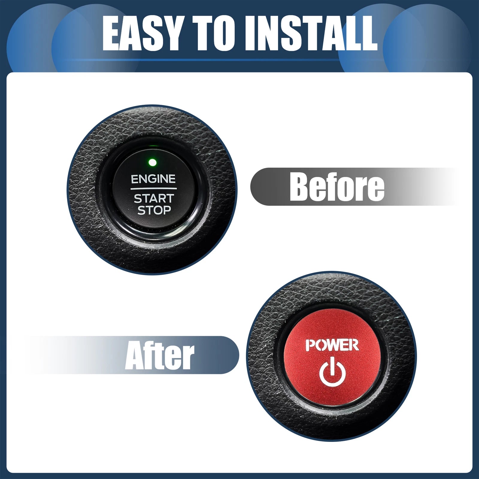 Engine Start Stop Button Cover for Honda Vezel RV Series (2014–2020) Red