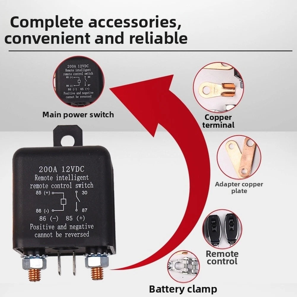 12VDC 200A Wireless Remote Switch for Automotive Power Protection Relay