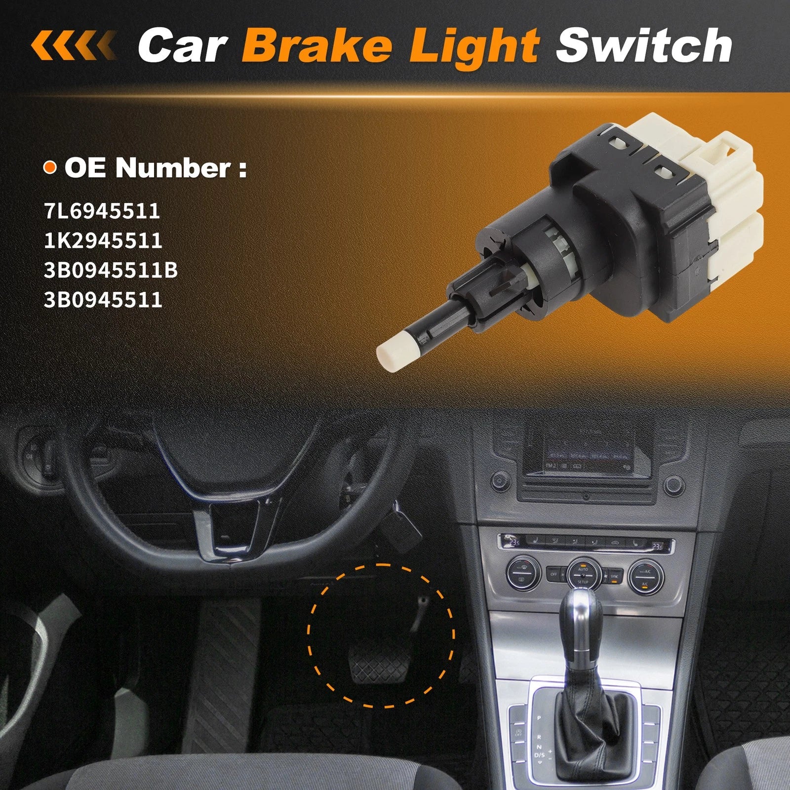 Brake Light Switch for Audi A3 (2003–2012) 7L6945511