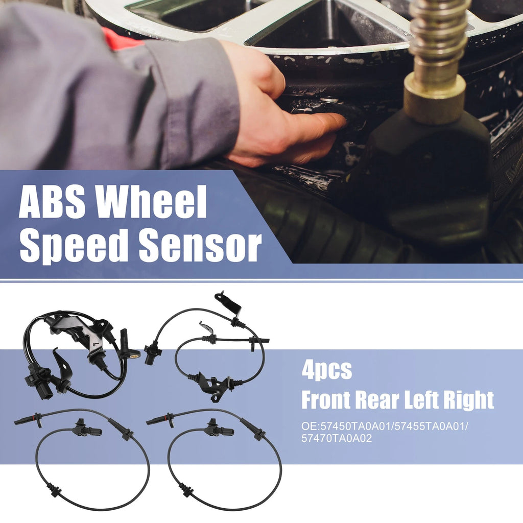ABS Sensor Front Rear Left Right 4PCS Replacement for Honda Accord (2008–2012)