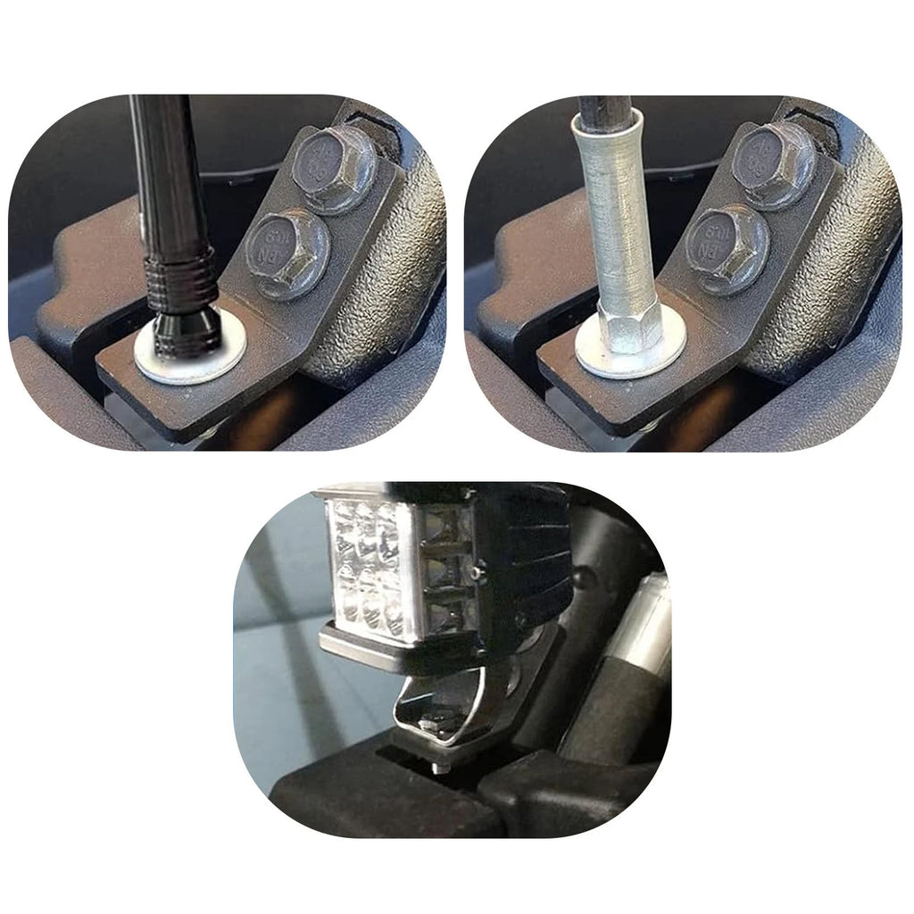 Rear Backup LED Whip Flag Light Pod Mount Brackets for Polaris RZR XP 1000 (2014–2023)