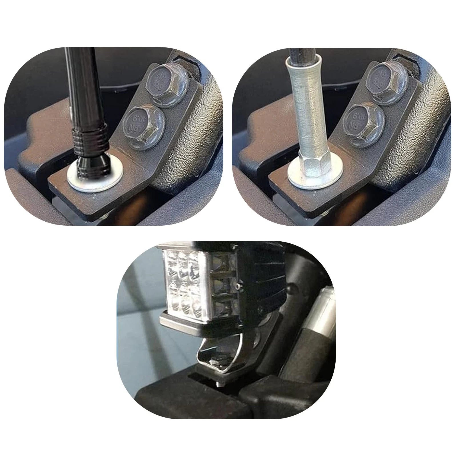 Rear Backup LED Whip Flag Light Pod Mount Brackets for Polaris RZR XP 1000 (2014–2023)