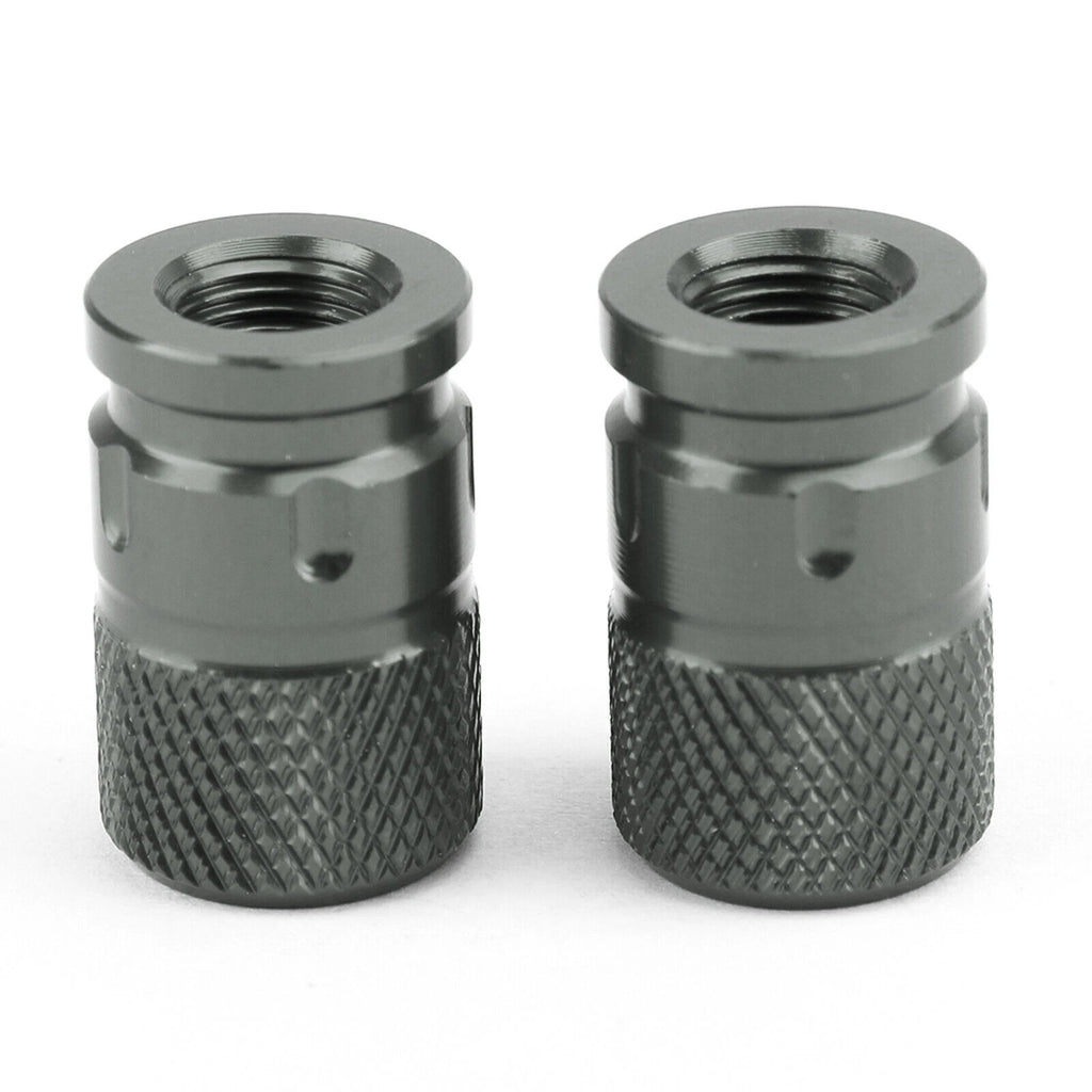 2X CNC Titan-color Anti-Thief Tire Valve Stem Caps for Car Truck Bike Motorcycle