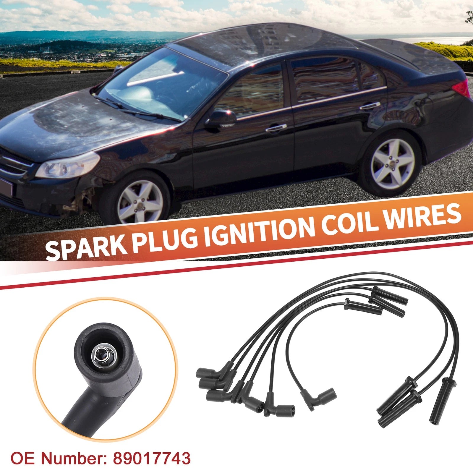 6 Pcs Spark Plug Wire Ignition Coil Cable Replacement for Chevrolet Impala (2006–2009)