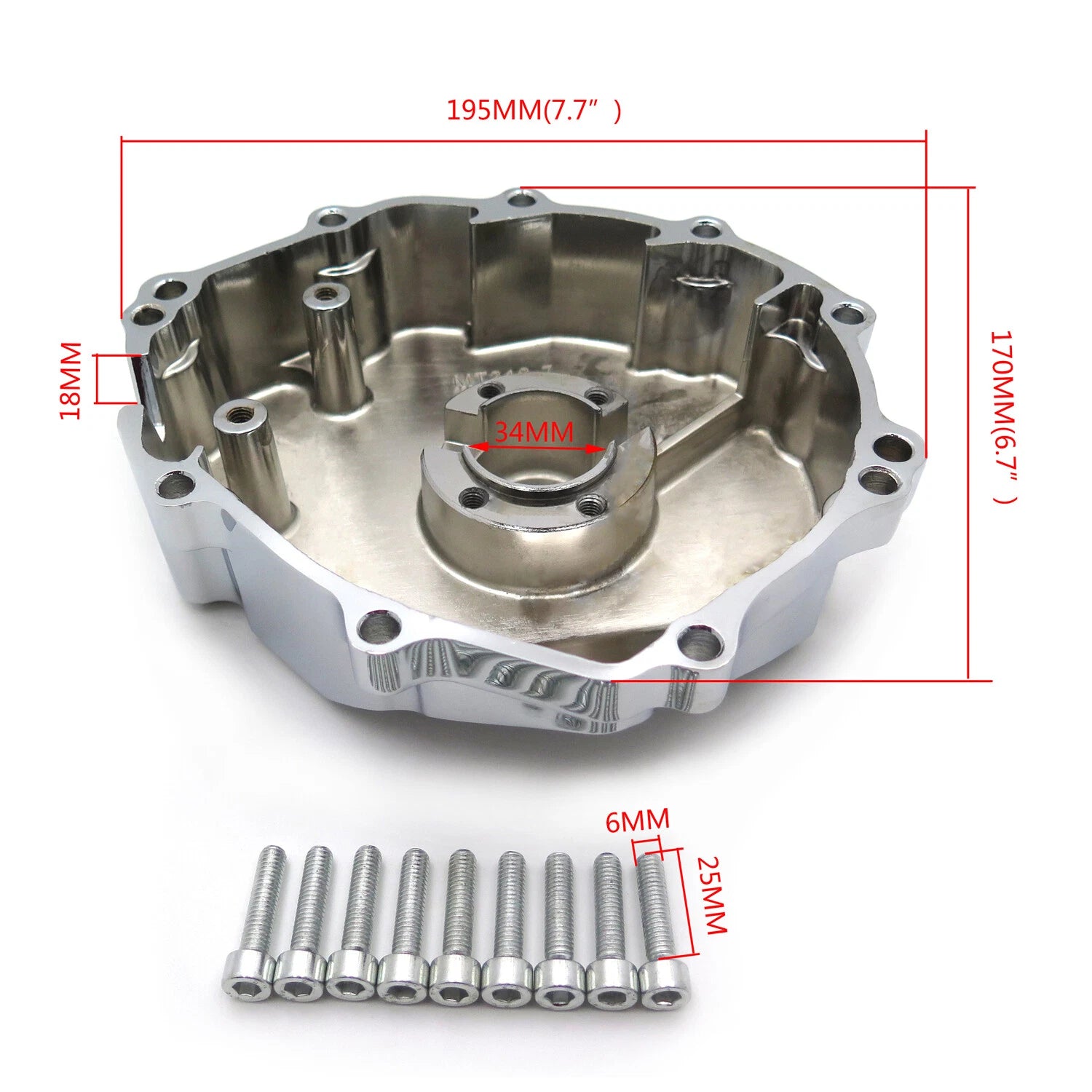 Engine Stator Cover for Honda CBR 1000RR (2008–2011) Chrome Left Logo
