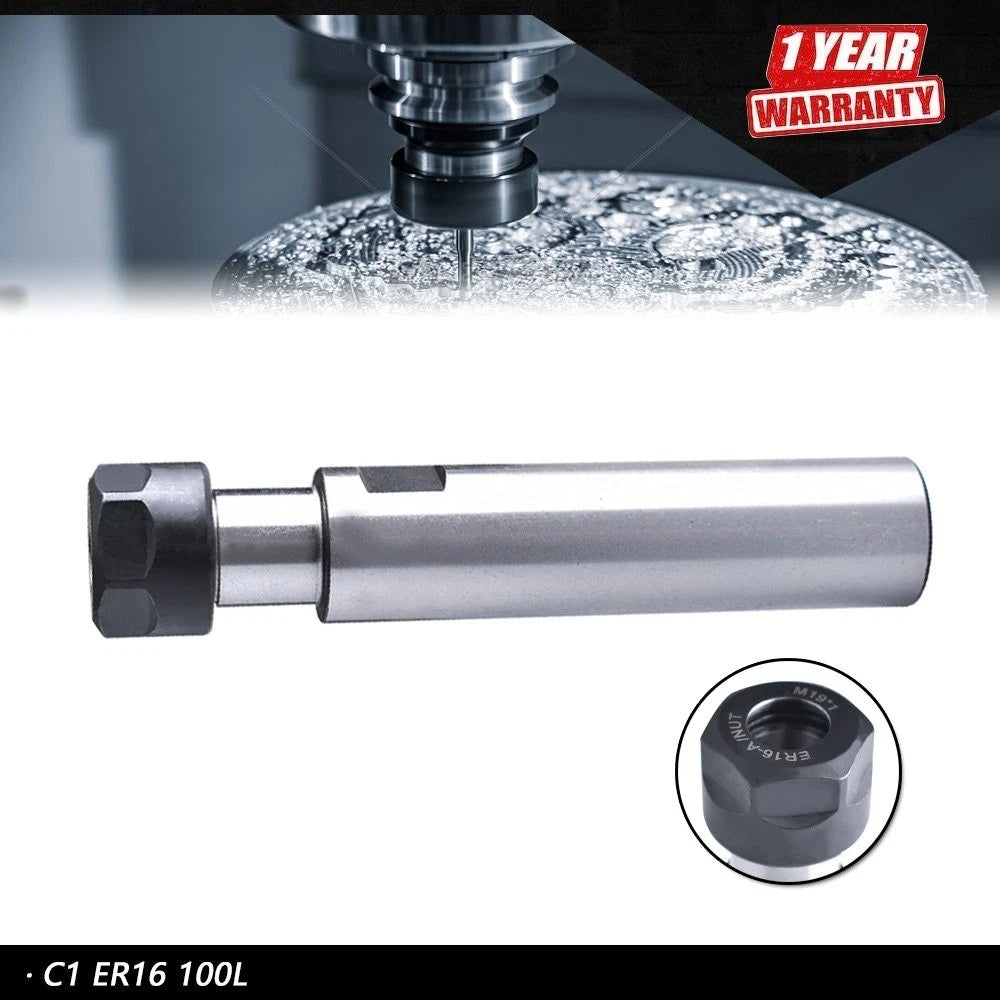 C1 ER16 100L Collet Chuck for CNC Milling Lathe (1" Straight Shank)