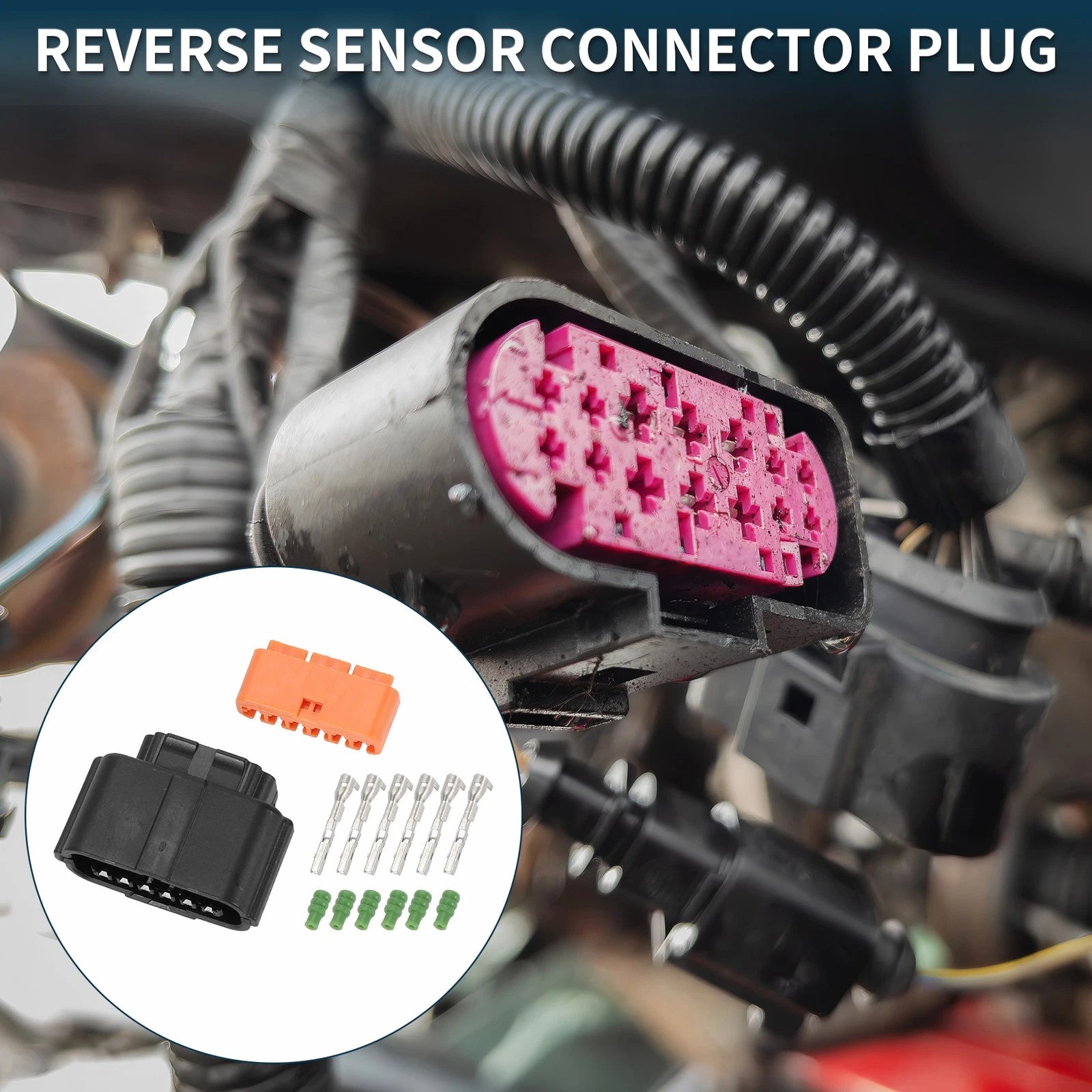 Reverse Sensor Connector Plug 6 Pin Female Wire Terminal for Kia (2011–2022)