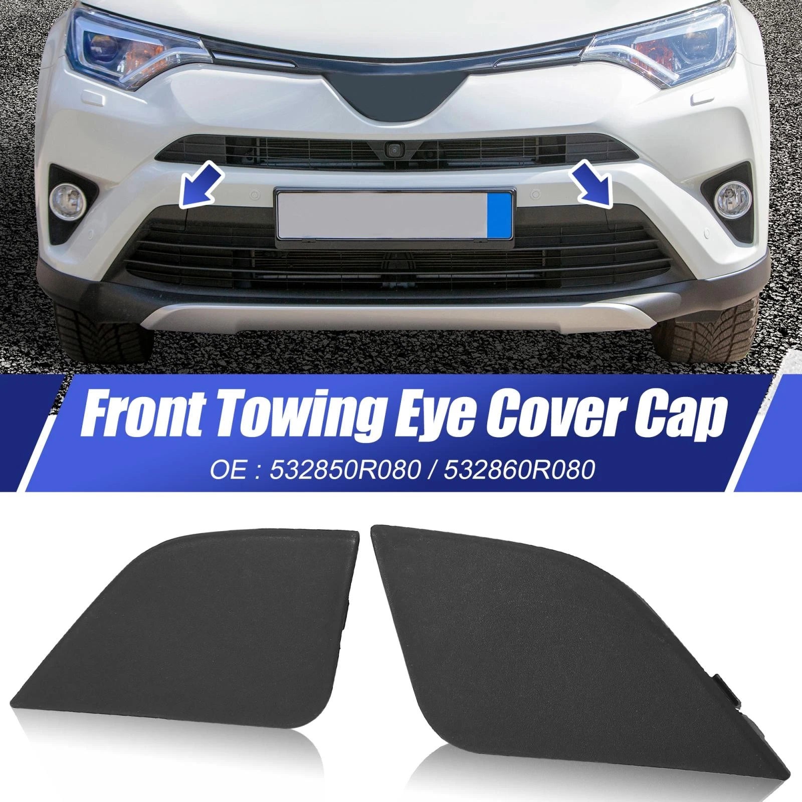 Front Bumper Tow Hook Cover Cap for Toyota RAV4 (2016–2018)