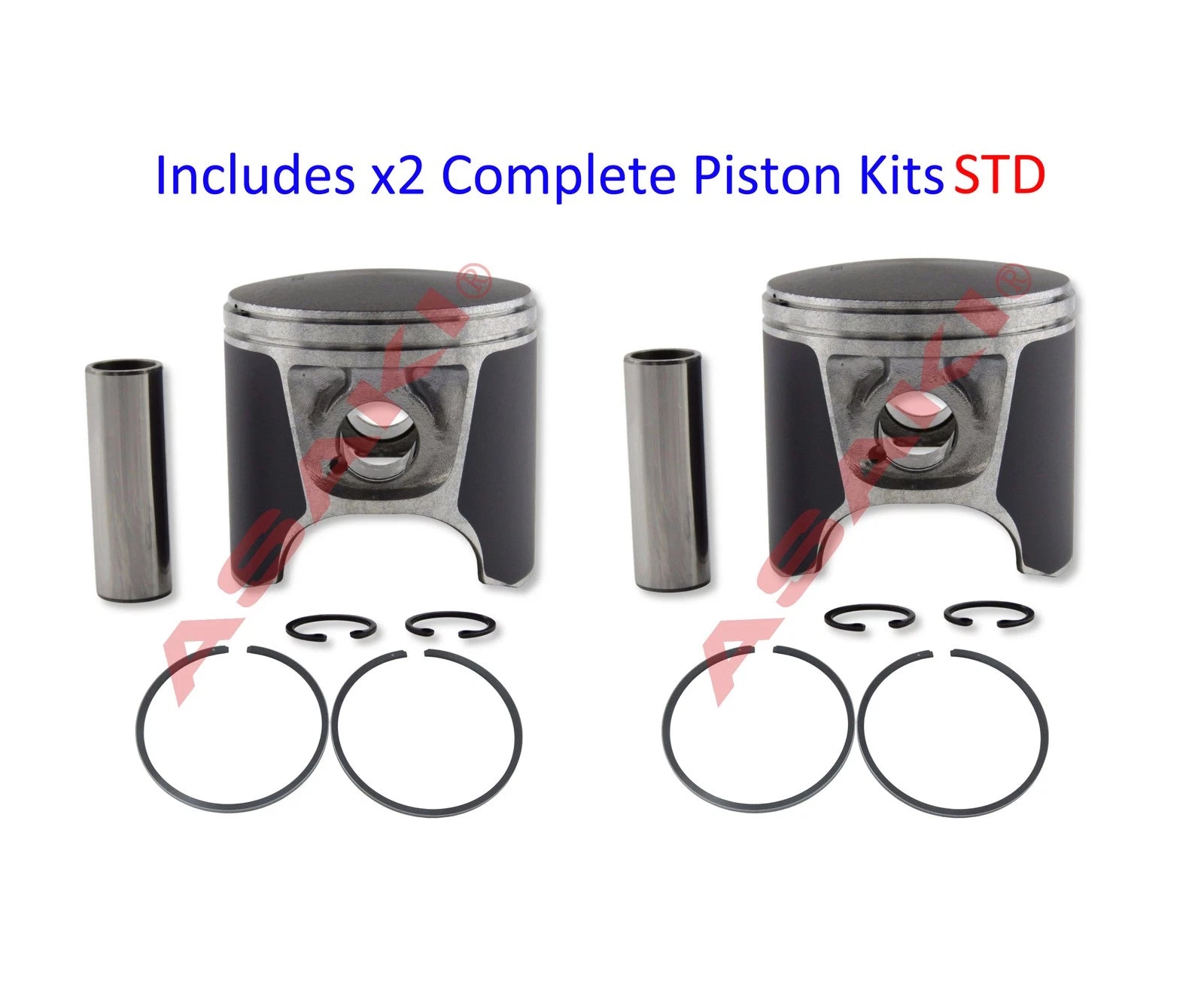 2X Piston Kit for SeaDoo Jet Ski 720 (47-105 290-887-670-STD)