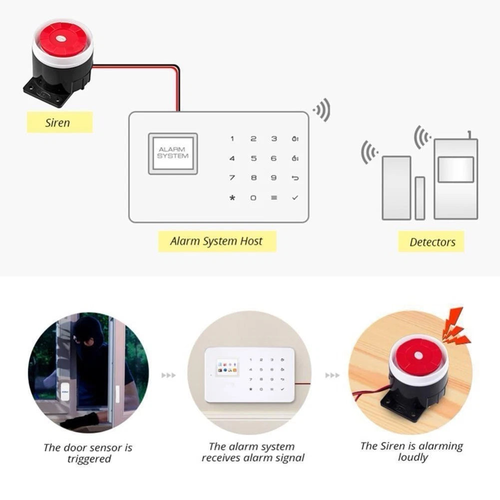 12V DC Indoor Siren for Home Security (120dB Output)