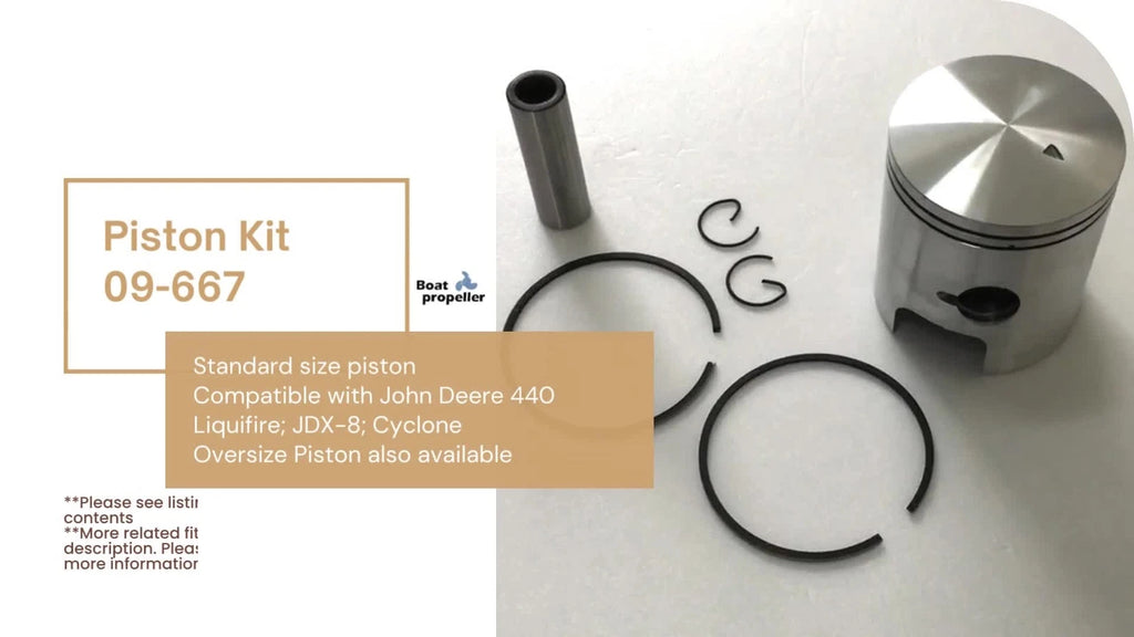 Piston Kit 09-667 STD + Ring for John Deere JDX-8/Cyclone 440 (1974–1975)