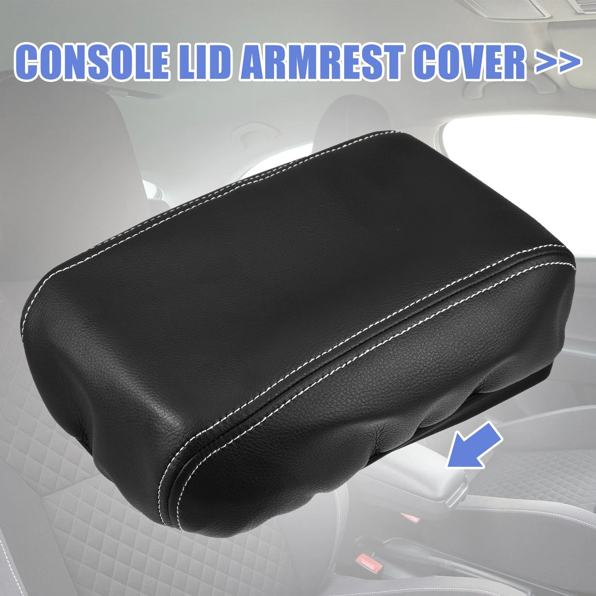 Armrest Box Cover Faux Leather for Subaru Forester (2013–2018) Black White