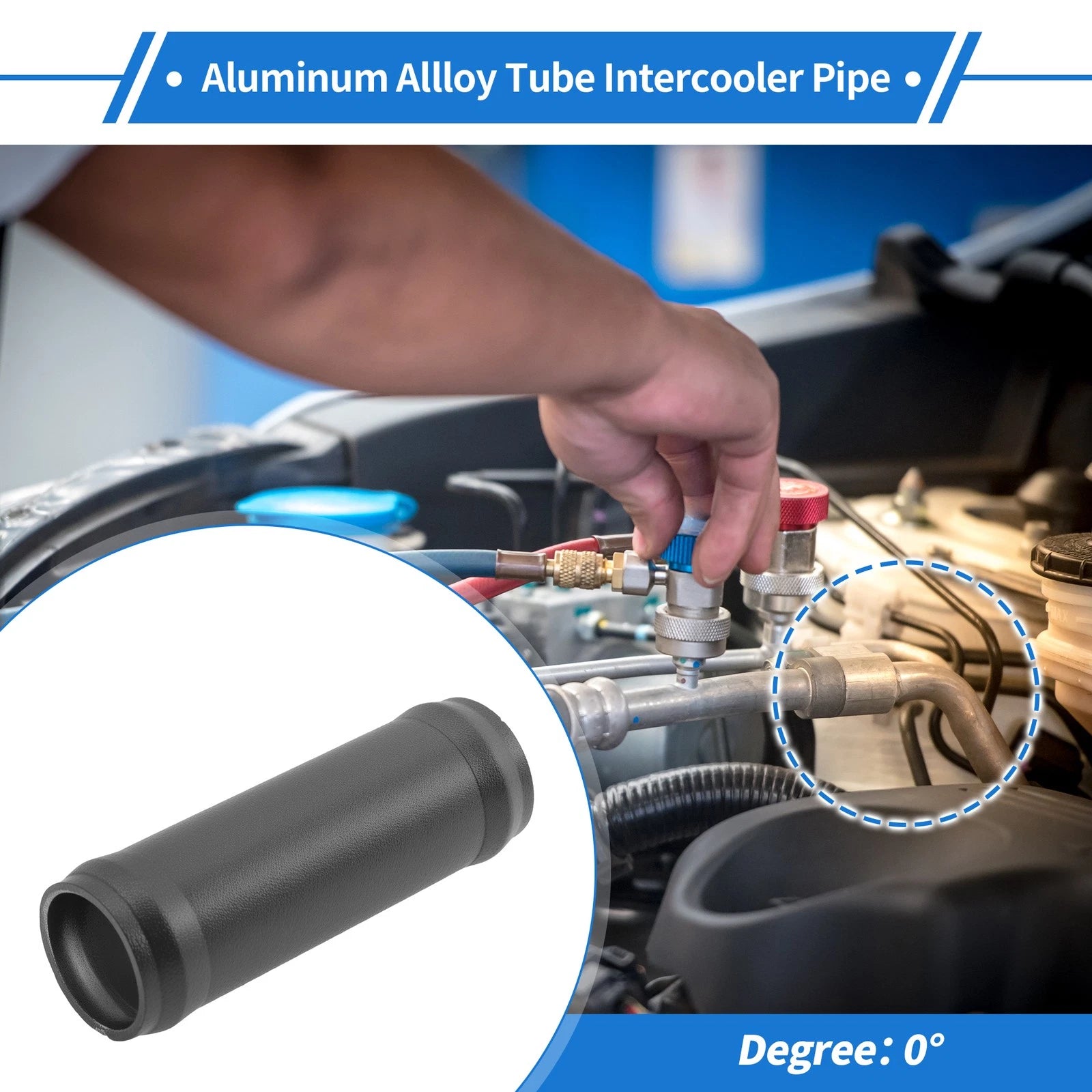 Intercooler Pipe 0.98" OD 3" Length Black for Universal Applications