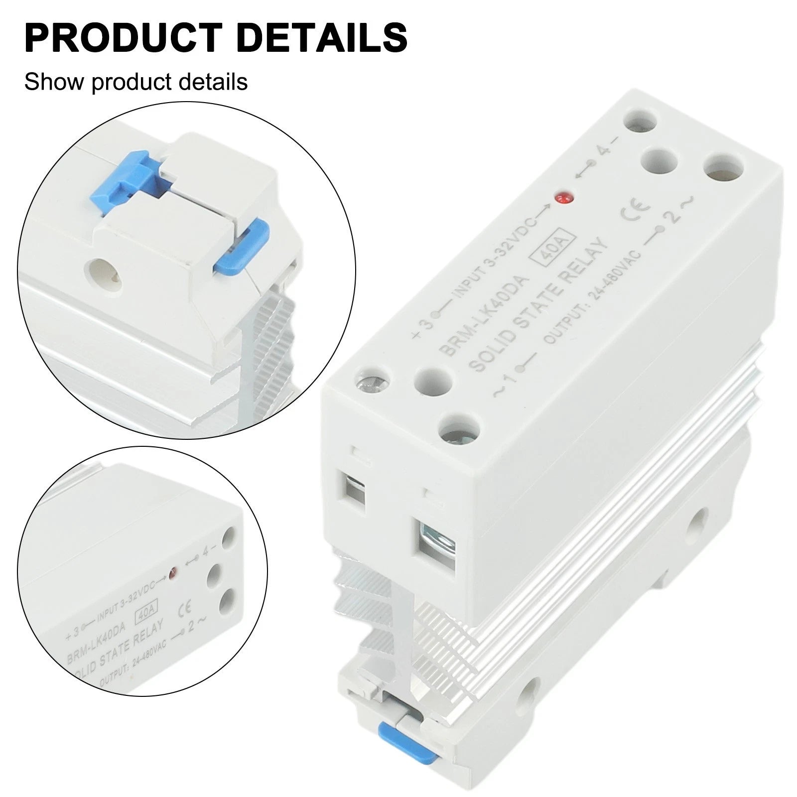 Integrated Rail Solid State Relay Module 40A DC Control AC (2010–2023)