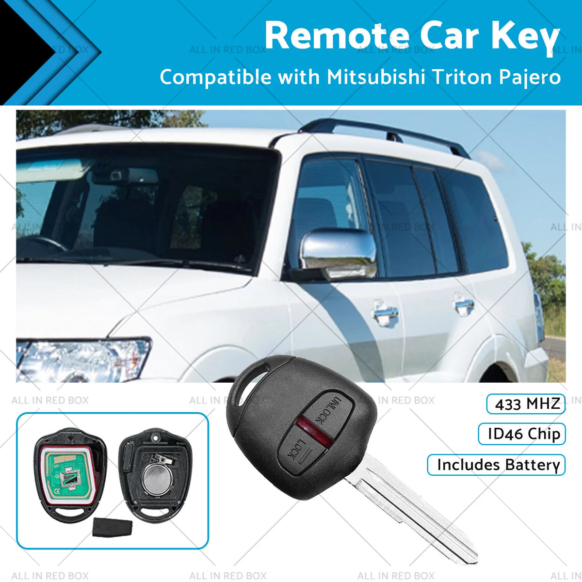 Complete Remote Control Key for Mitsubishi Triton Pajero Lancer