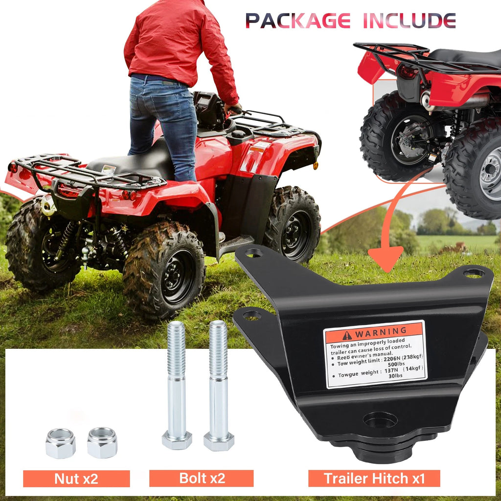 Trailer Hitch w/ Bolt for Honda Recon 250 TRX250 TM/TE (1997–2024) 50810-HM8-650
