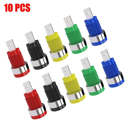 10 Pcs Banana Socket Panel Mount Pluggable Grounding Posts