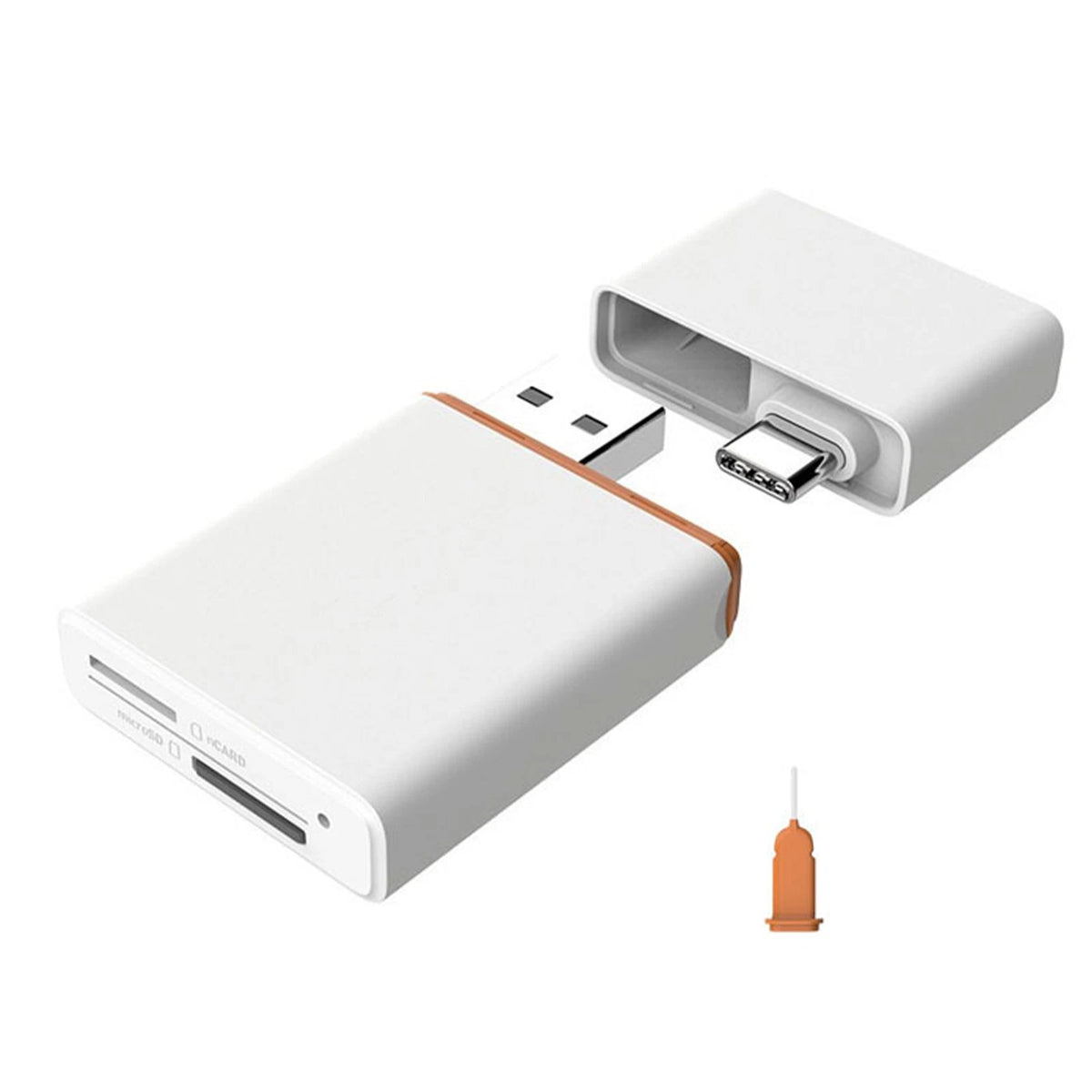 Dual USB Type-C Card Reader Adapter for NM Nano Memory Card (3.1)