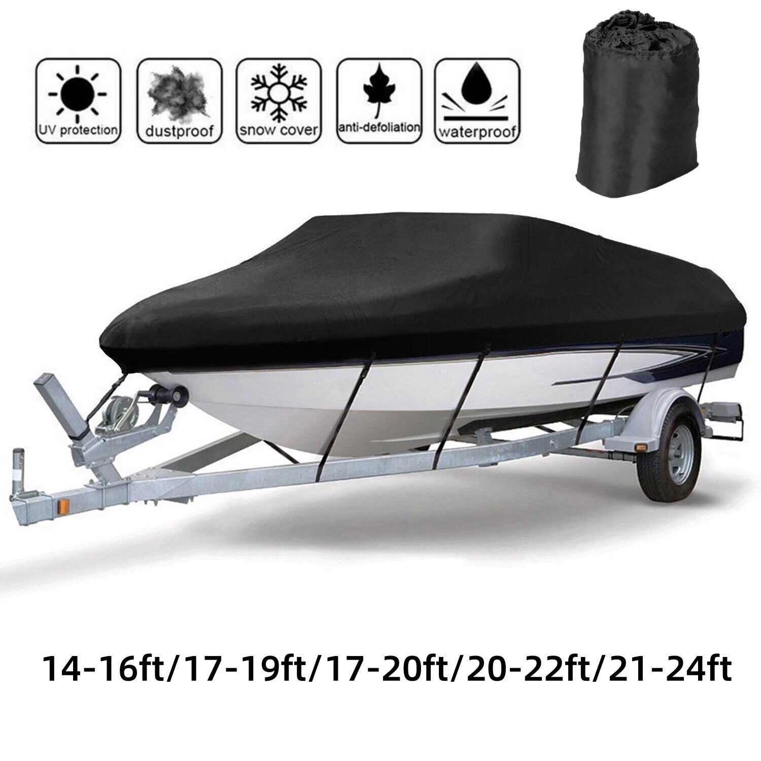 Boat Cover for V-Hull Runabout (Waterproof, Trailerable)