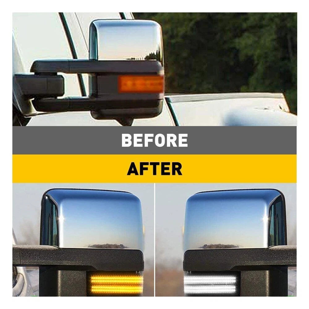 2X LED Smoked Lens Dynamic Side Mirror Lights for Chevy Silverado Sierra (2014–2019)