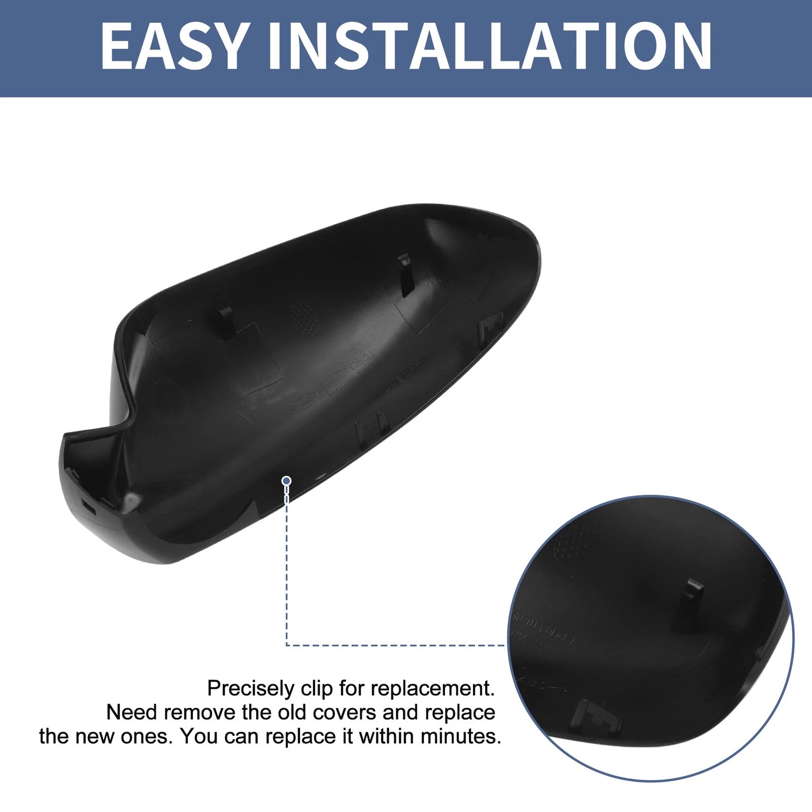 Mirror Cover Cap for Citroen Xsara (2002–2005) - Black
