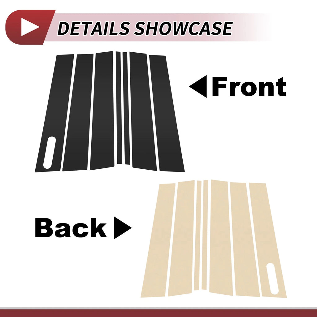 7 Pcs Door Pillar Window Trim for Ford Explorer (2002–2010) Black